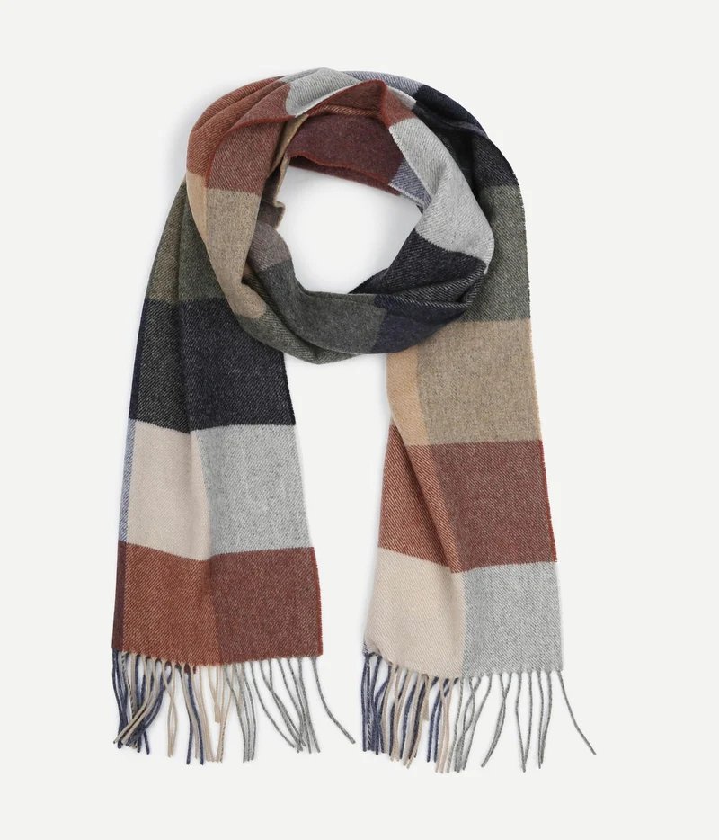 Sjaal wol ruiten multicolour
