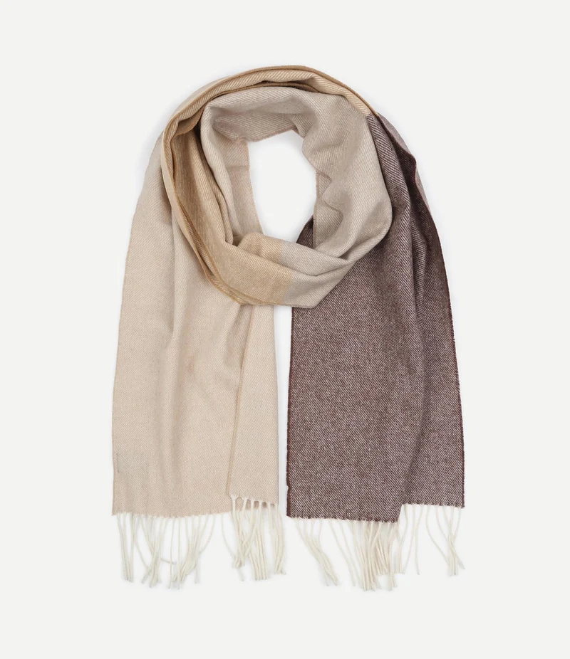 Sjaal lamswol beige bruin