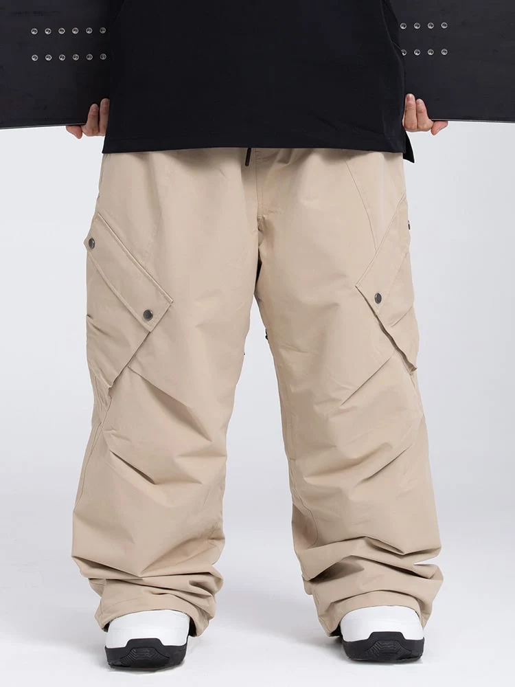 Men's Mountain Chill Swag Cargo Pockets Baggy Snow Pants
