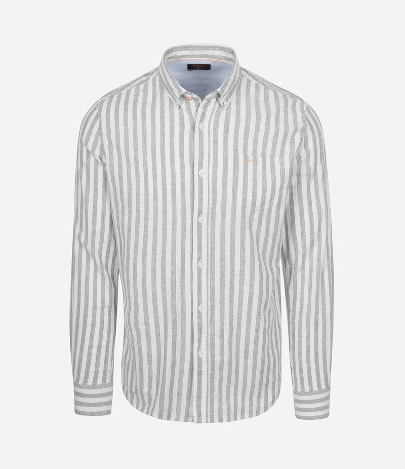 Shirt picton linnen blend streep groen