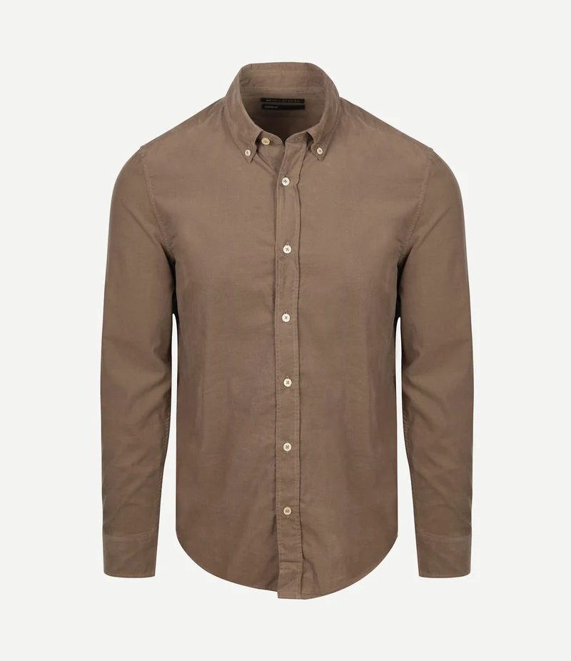 Overhemd fine corduroy taupe