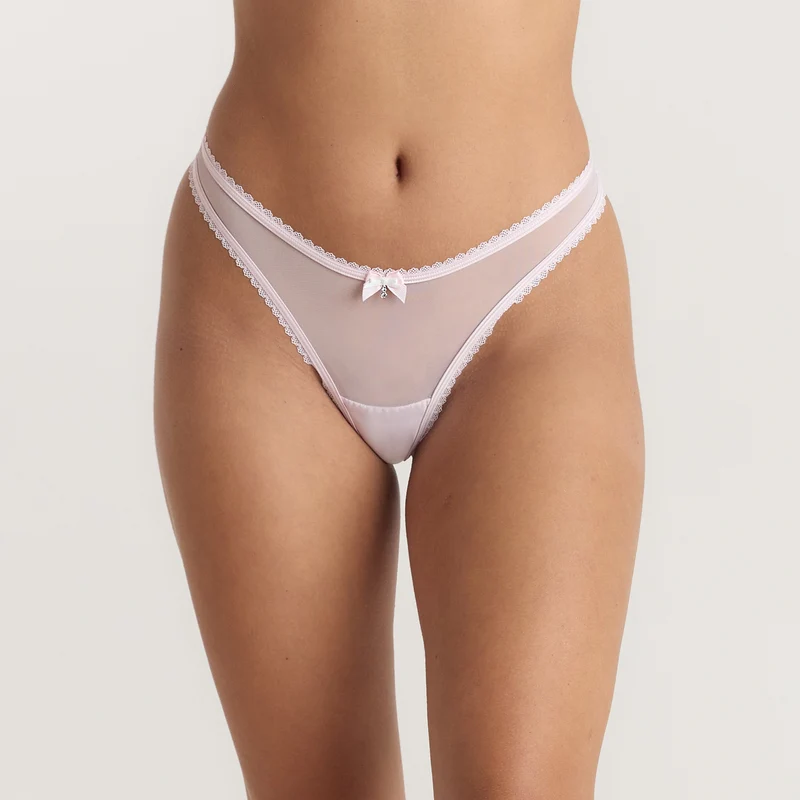 Satin Bow G-String - Roze