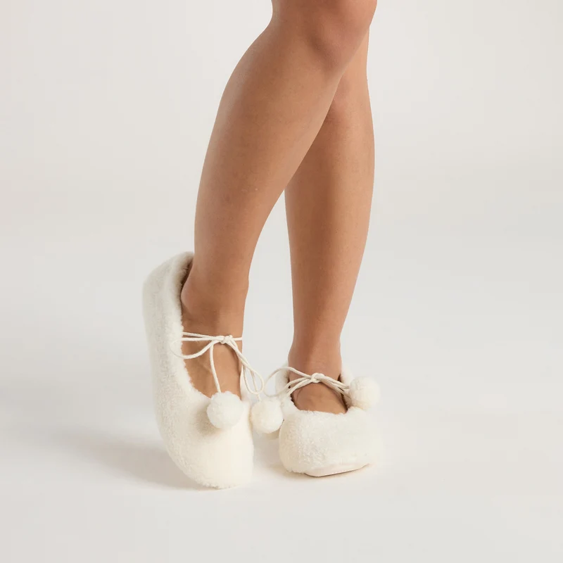 Poppy Balletpantoffels - Ecru