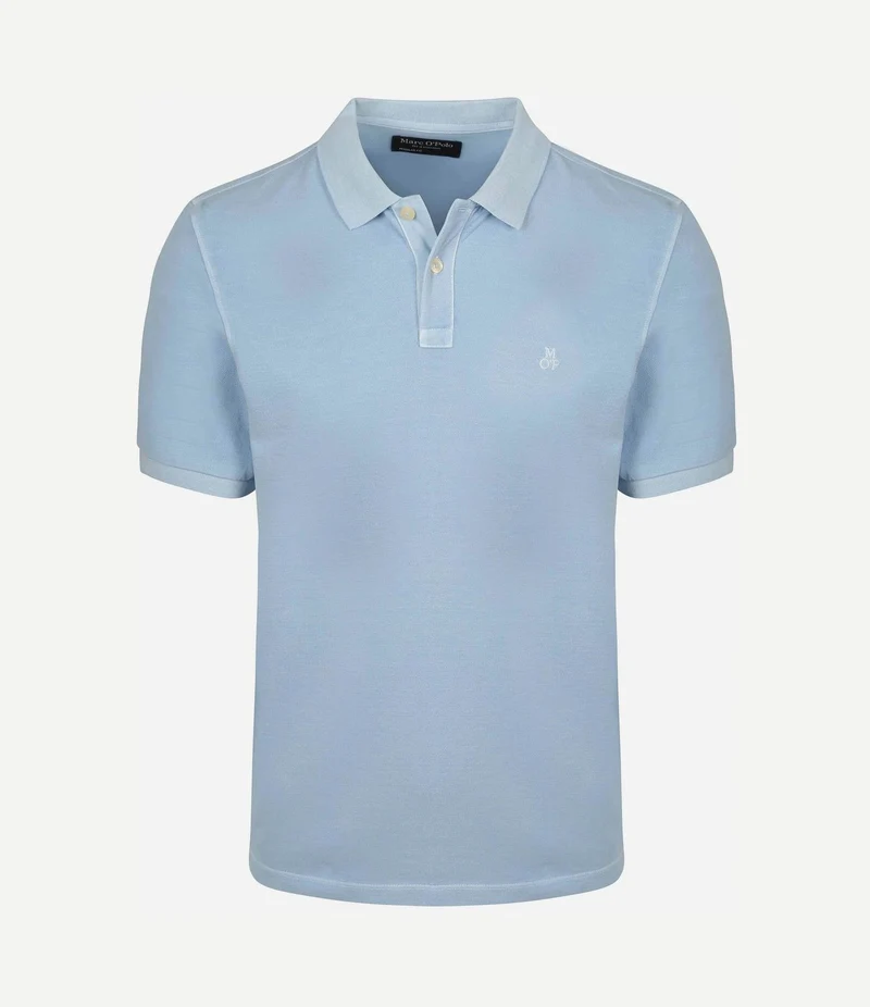 Poloshirt piqué dusted blauw