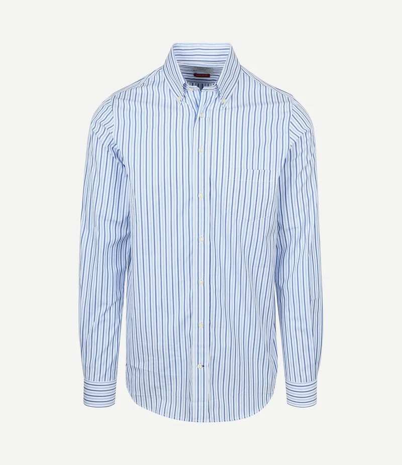 Extra lange mouwen overhemd streep blauw