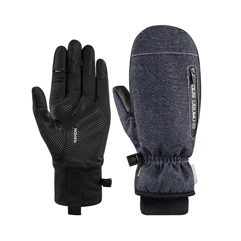 Men's Nandn Winter Mountain Shred All Weather Snow Mittens With Additional 5 Finger Gloves