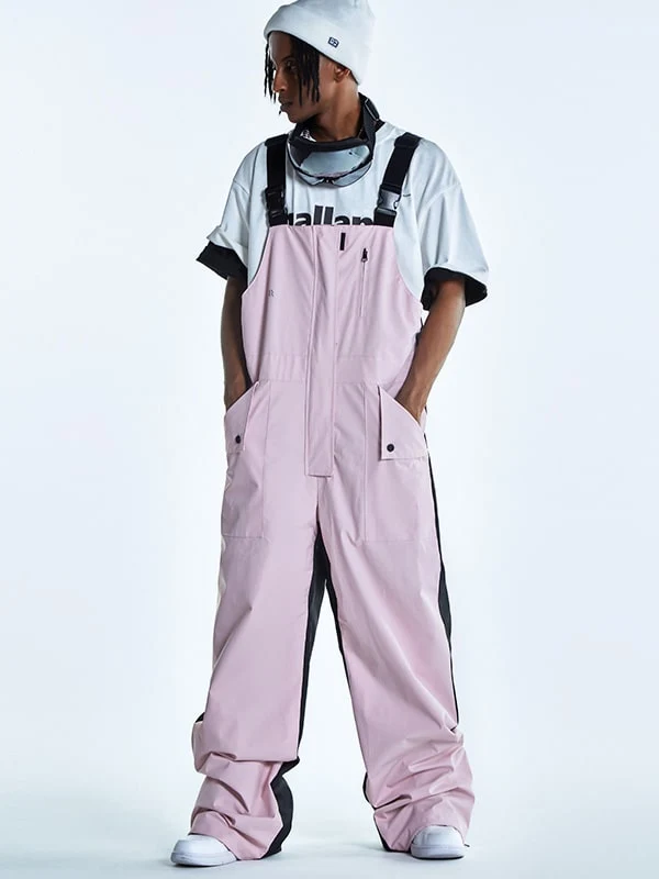 Men's RenChill Pink & Black Harmony Winter Adventure Snow Bibs