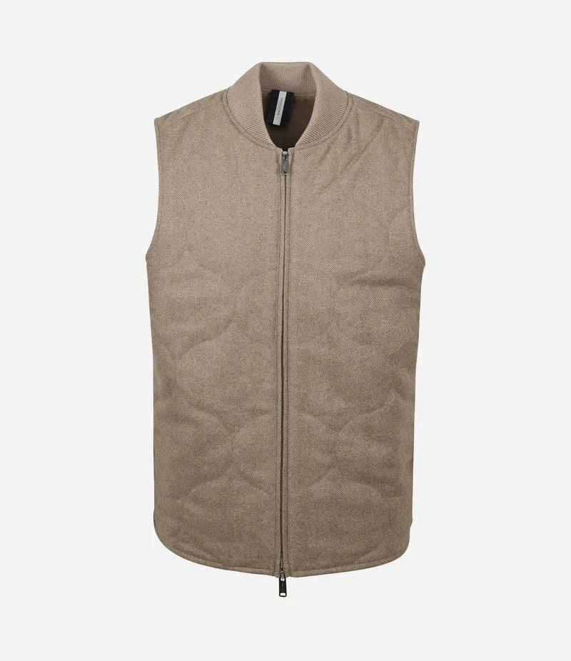 Herringbone bodywarmer sand