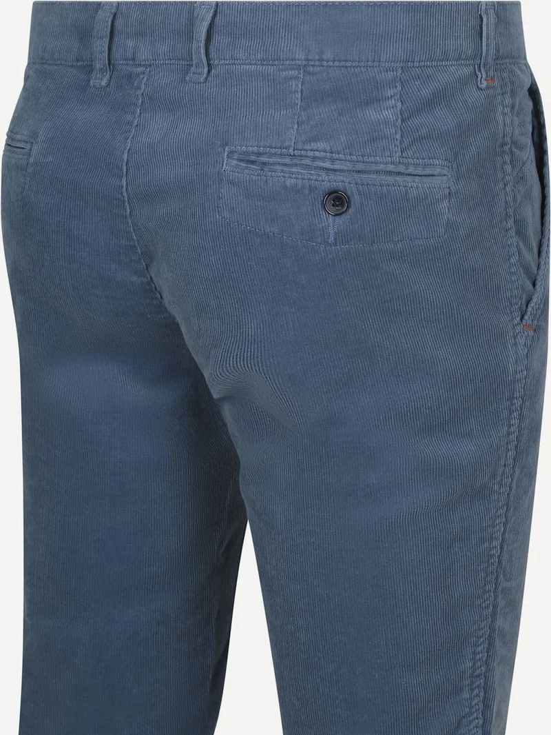Chino Plato corduroy blauw