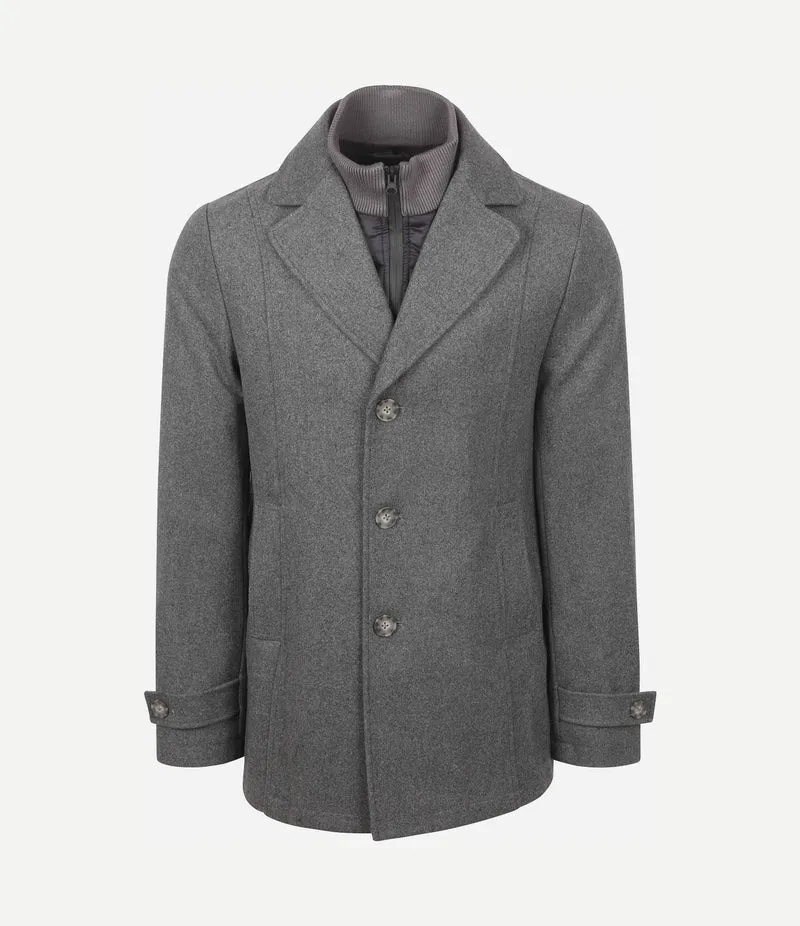 Caban coat wol grijs