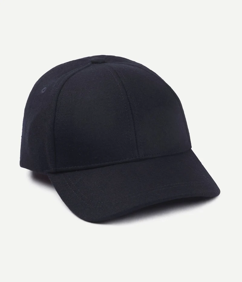 Cap wool blend donkerblauw