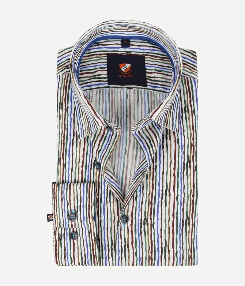 Suitable overhemd inked stripes multicolour