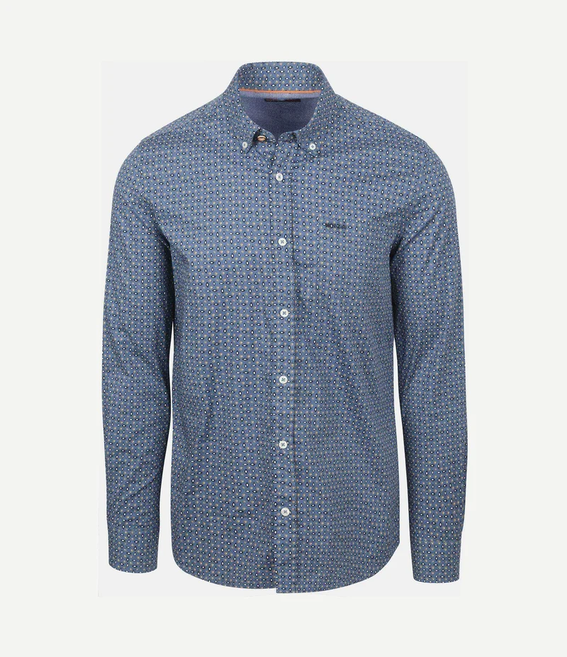 Shirt kylan poplin print blauw