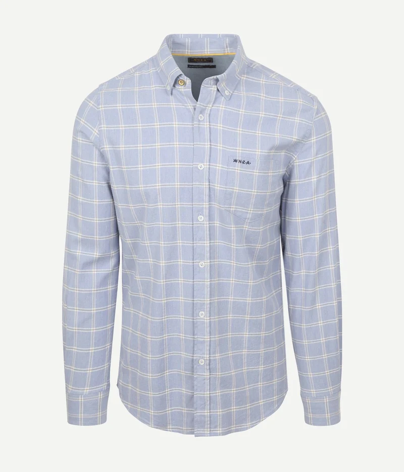 Shirt armando flanel ruit blauw