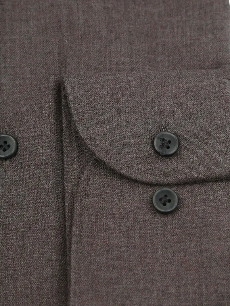 Overhemd peached twill flanel bruin
