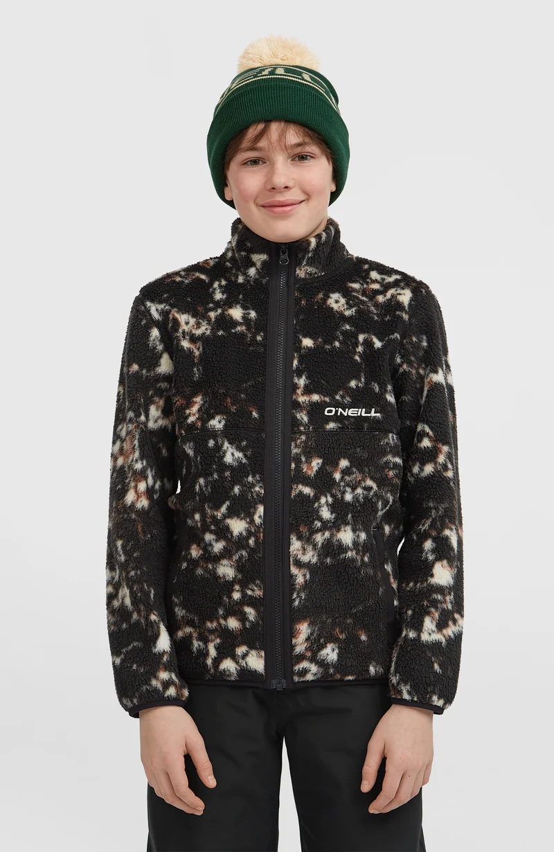 High-Pile fleecevest met volledige rits | Black/Beige Quarry