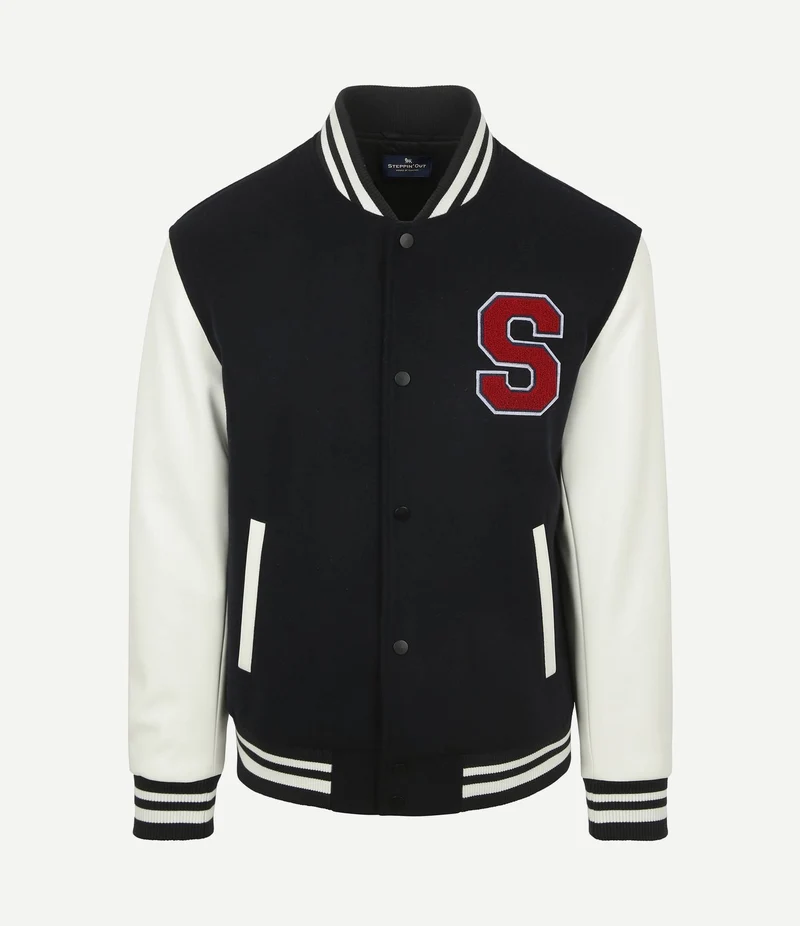 Varsity embroidery jack donkerblauw