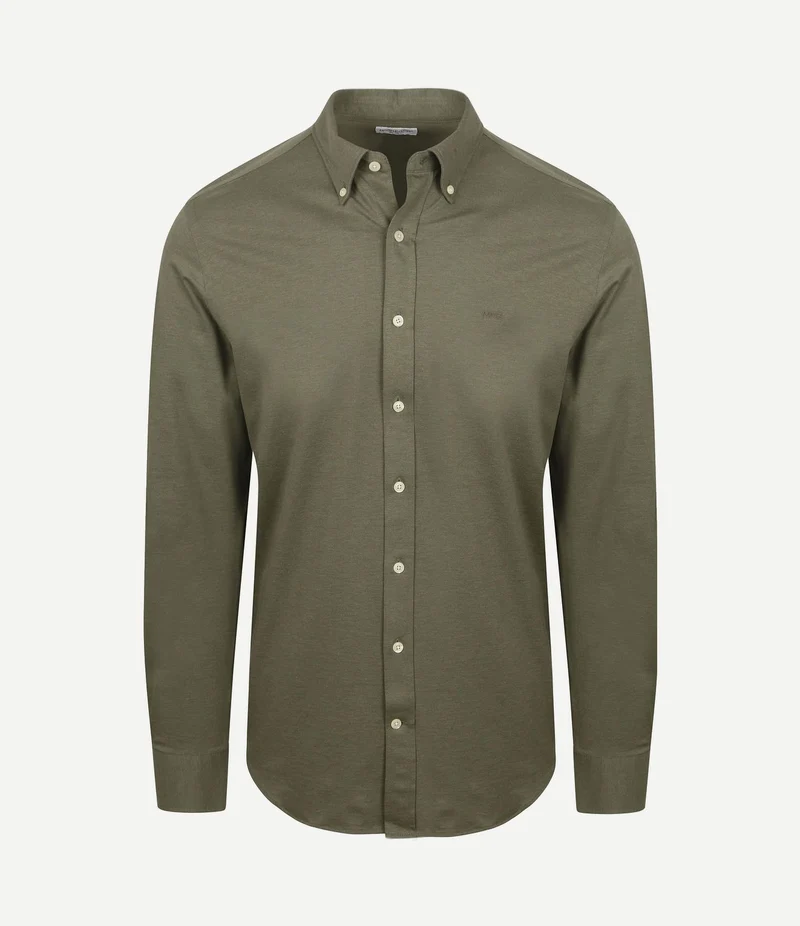 Overhemd piqué stretch groen