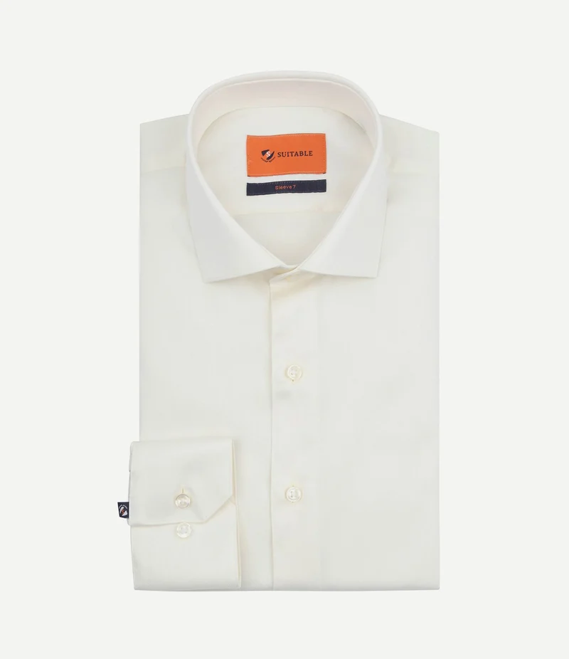 Overhemd extra lange mouwen twill ecru