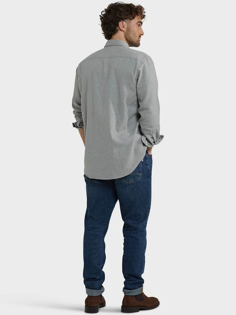 Overhemd flanel melange grijs