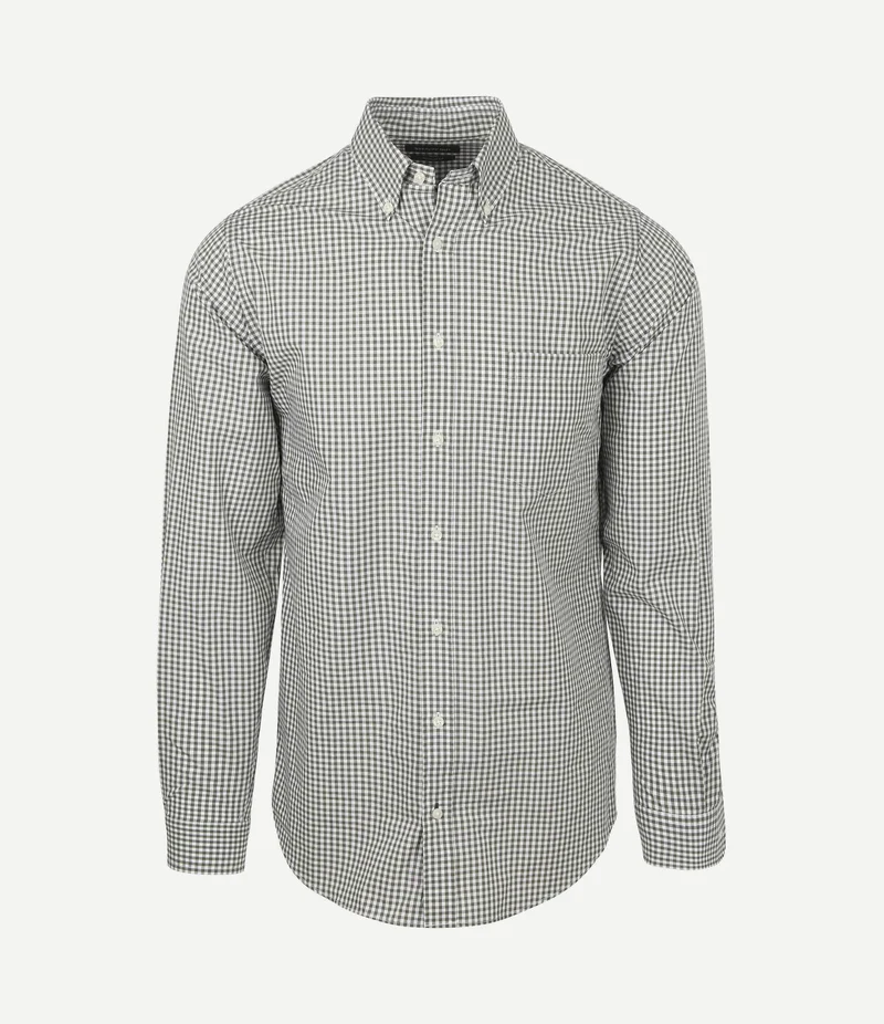 Poplin overhemd ruit groen