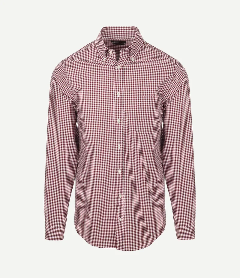 Poplin overhemd ruit rood