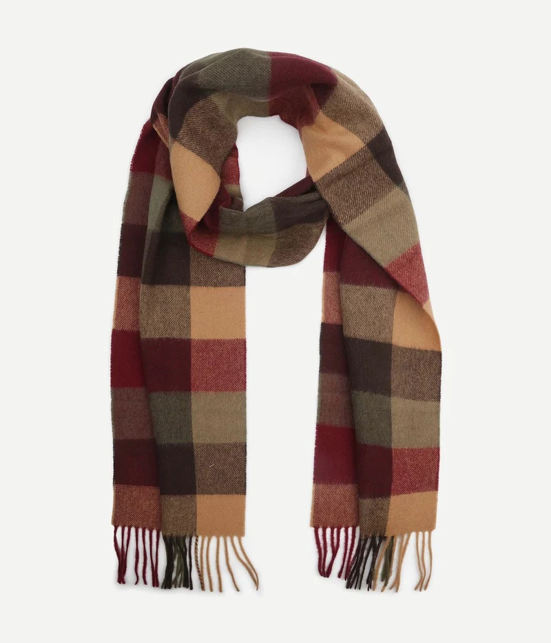 Sjaal tattersall rood beige