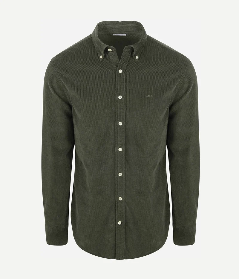 Overhemd corduroy olijfgroen