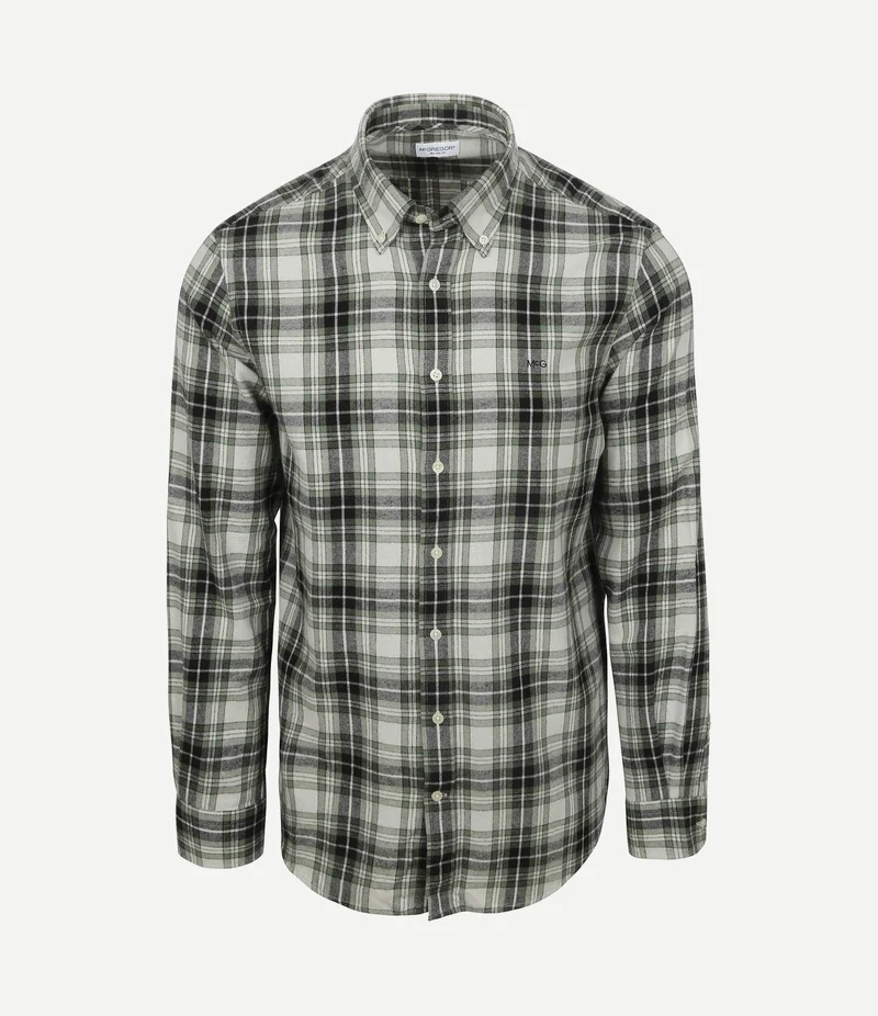 Overhemd flanel ruiten groen