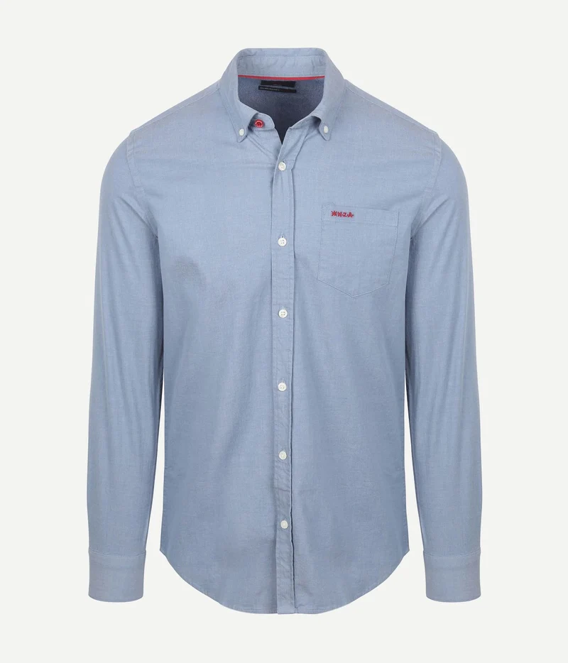 Shirt James twill melange blauw