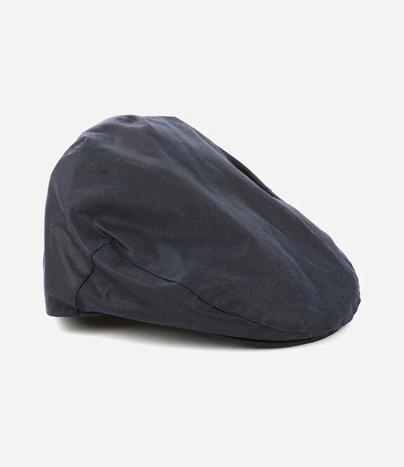 Wax flat cap donkerblauw