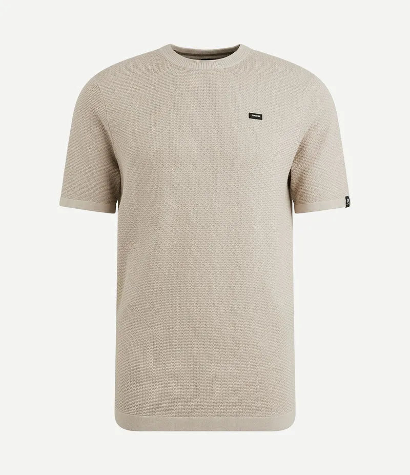 T-shirt structuur beige