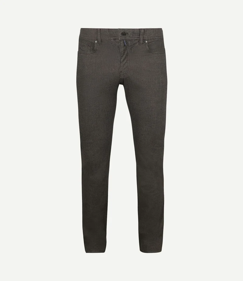 Broek Lyon tapered print bruin