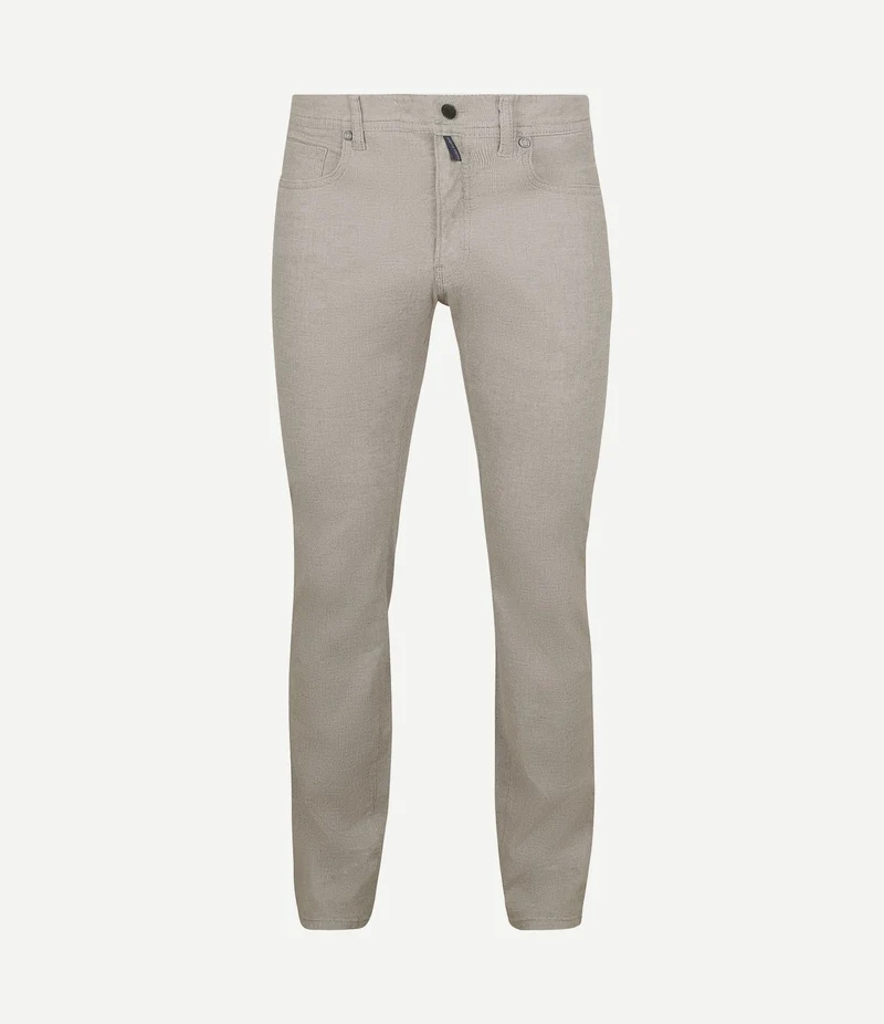 Broek Lyon tapered print greige