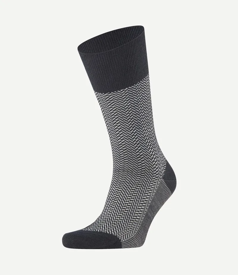 Airport herringstripe sok zwart