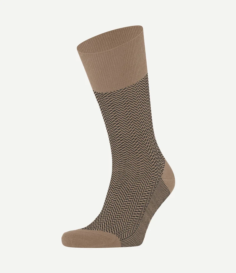 Airport herringstripe sok beige