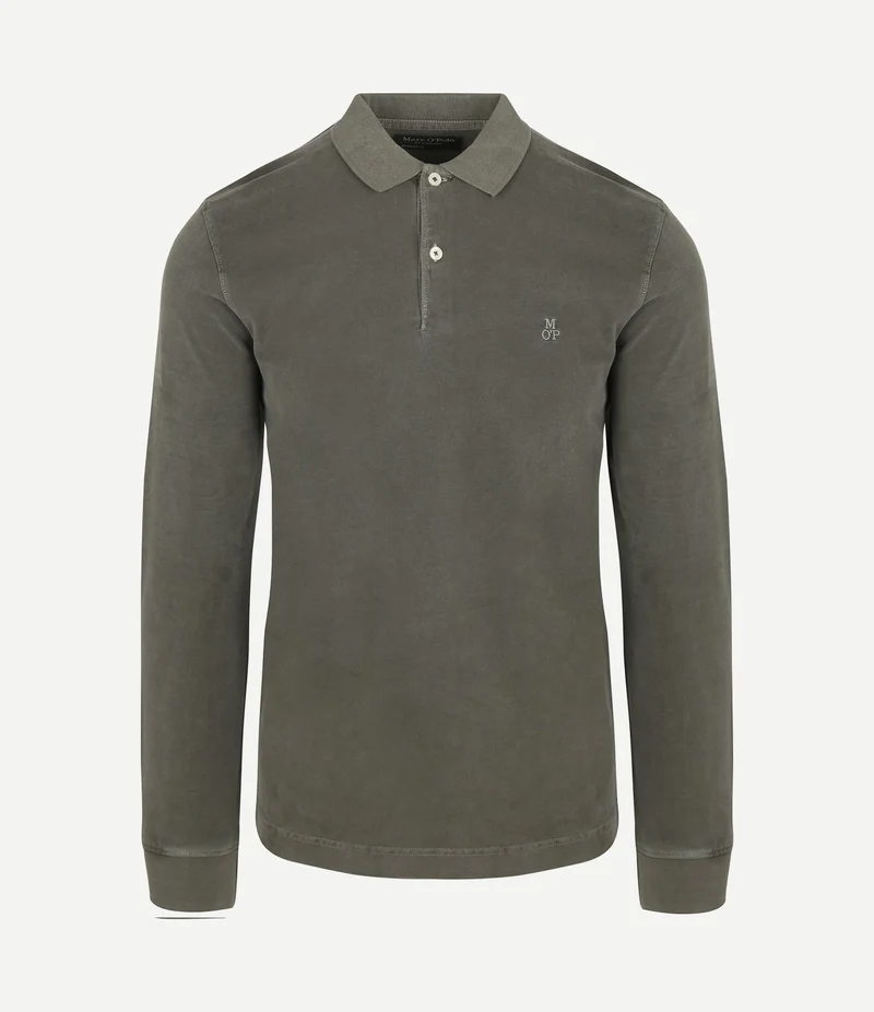 Longsleeve poloshirt olijfgroen