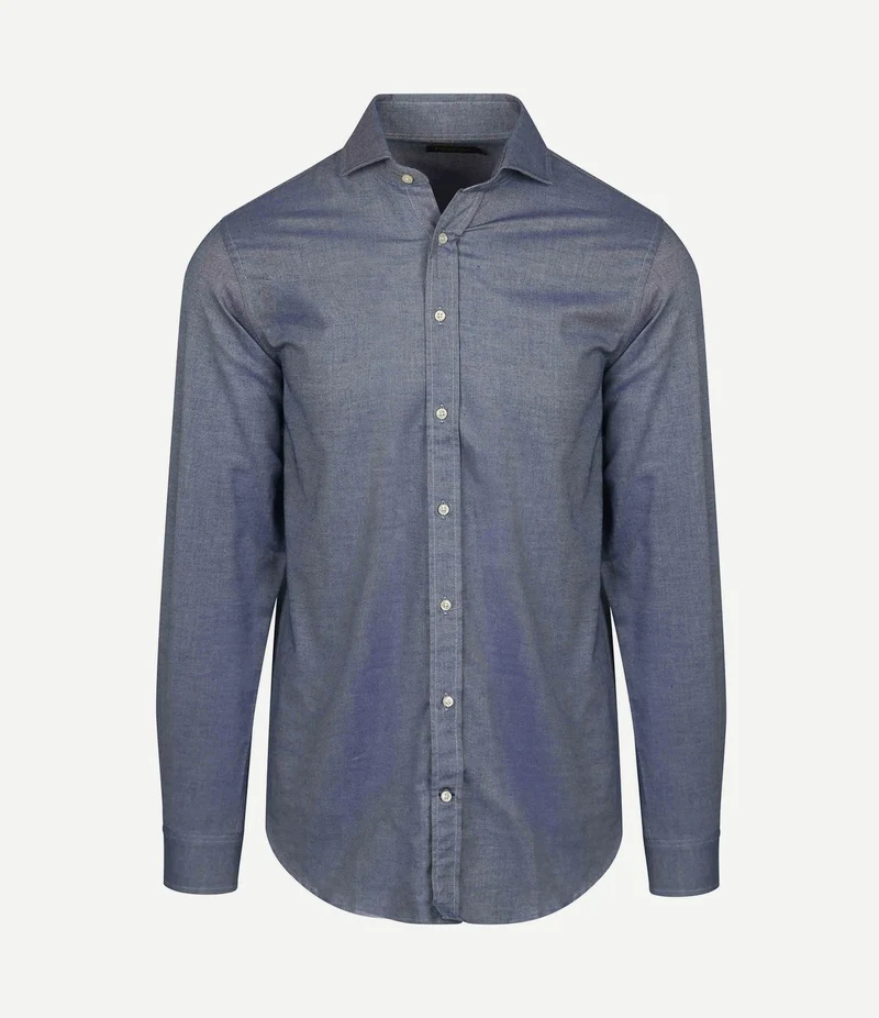 Overhemd twill blauw