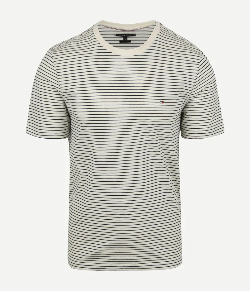 Tommy Hilfiger t-shirt essential streep donkerblauw | Regular-fit