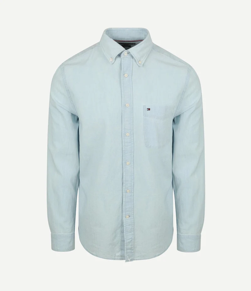 Chambray overhemd lichtblauw