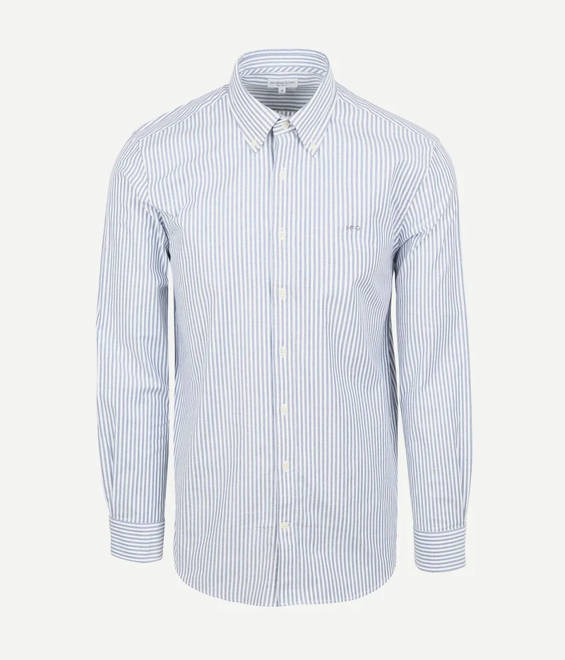 Overhemd Oxford streep blauw