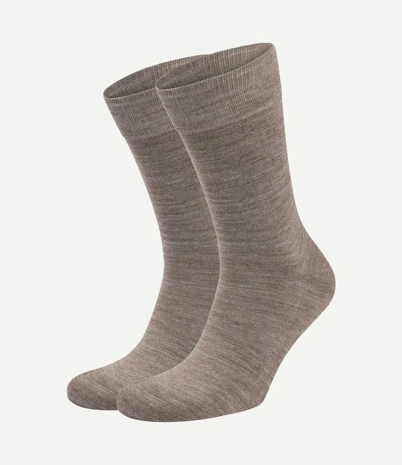 Merino sokken taupe (2-pack)