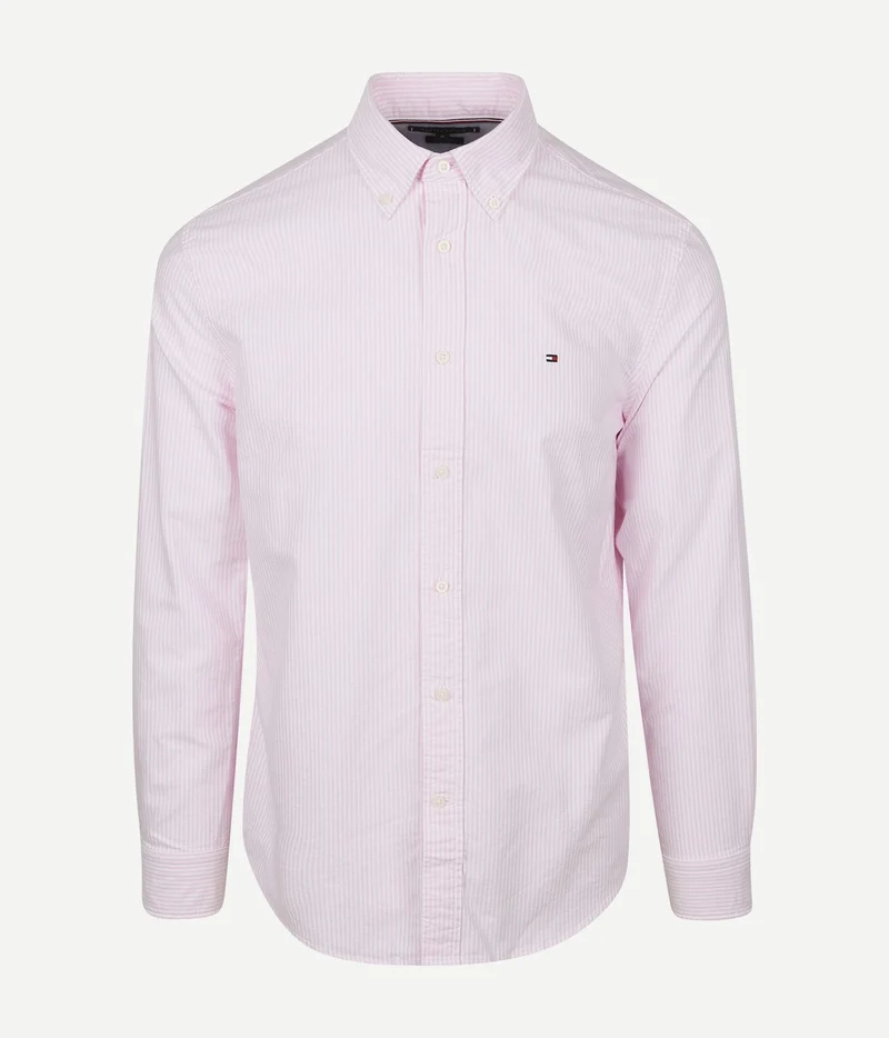 Oxford overhemd streep roze