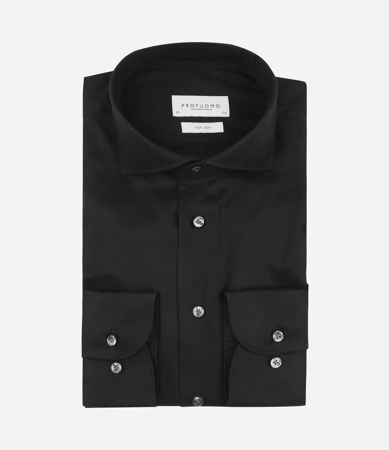 Twill overhemd zwart