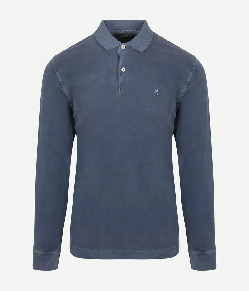 Longsleeve poloshirt donkerblauw
