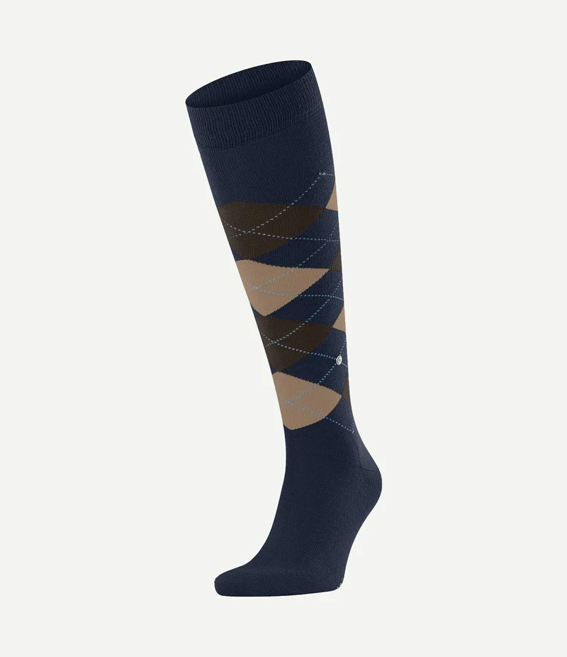Edinburgh kniekousen wol donkerblauw