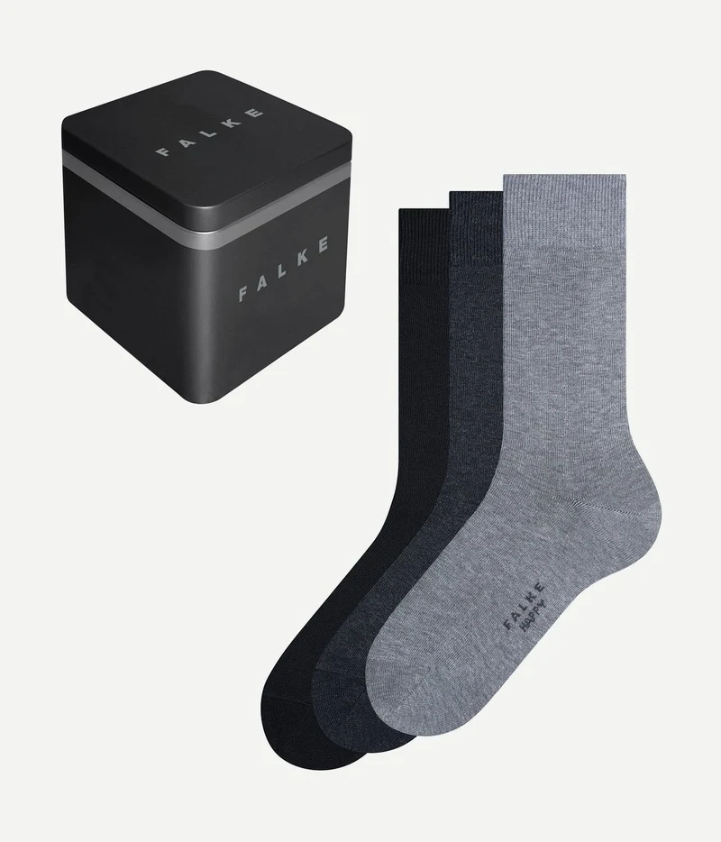 Falke happy sokken 3 paar zwart