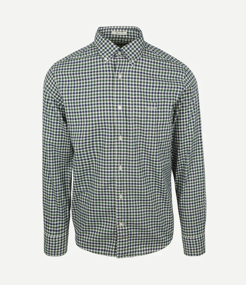 Casual overhemd twill ruit groen