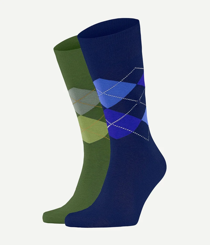 Gift box argyle (2-pack) ruiten blauw groen