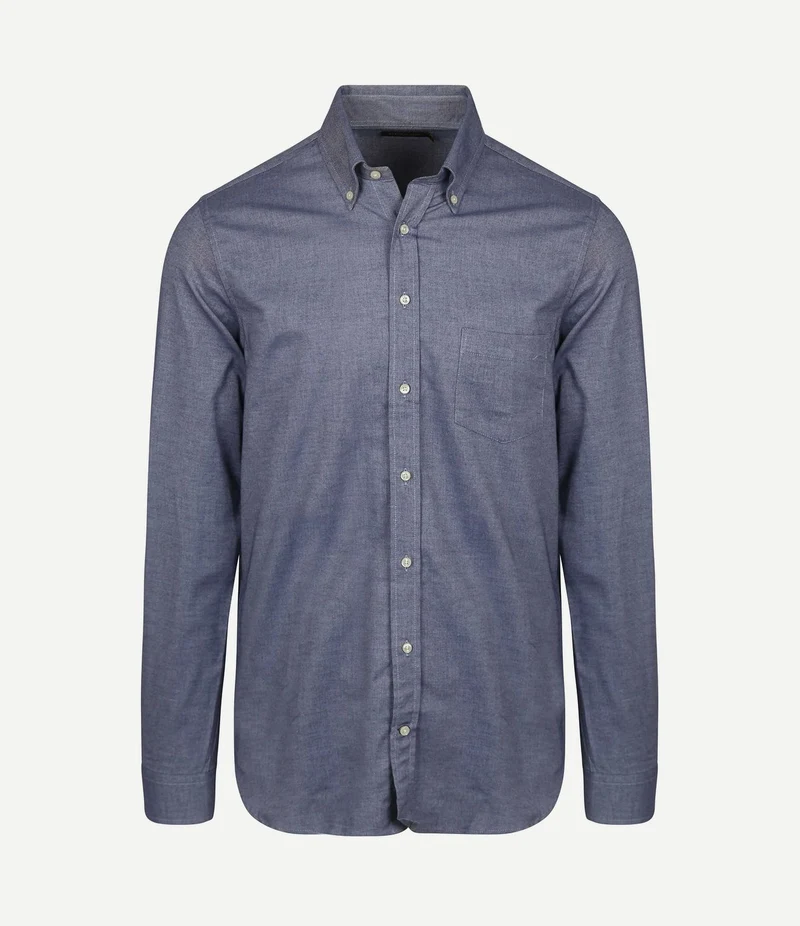 Overhemd twill blauw